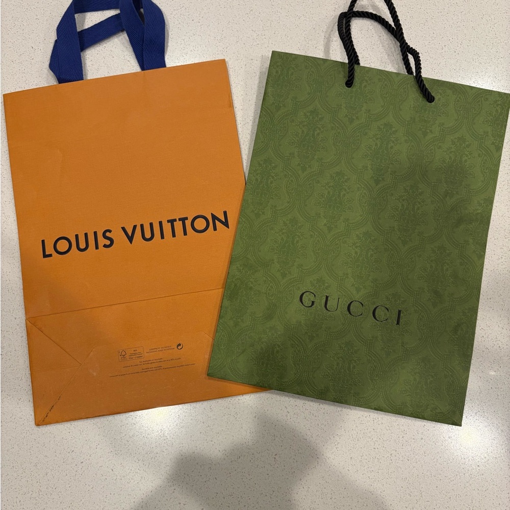 Louis Vuitton and Gucci Shopping Bags